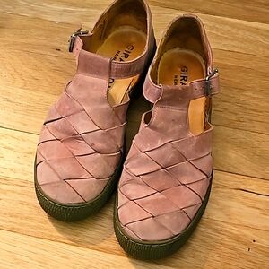 Giraudon leather t-strap platform shoes 37